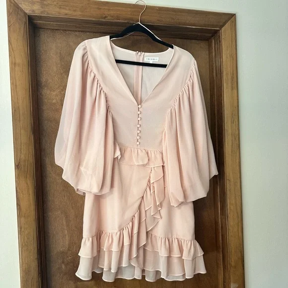 Free the Roses | Dresses | Pink Flowy Sleeve Mini Dress | Poshmark